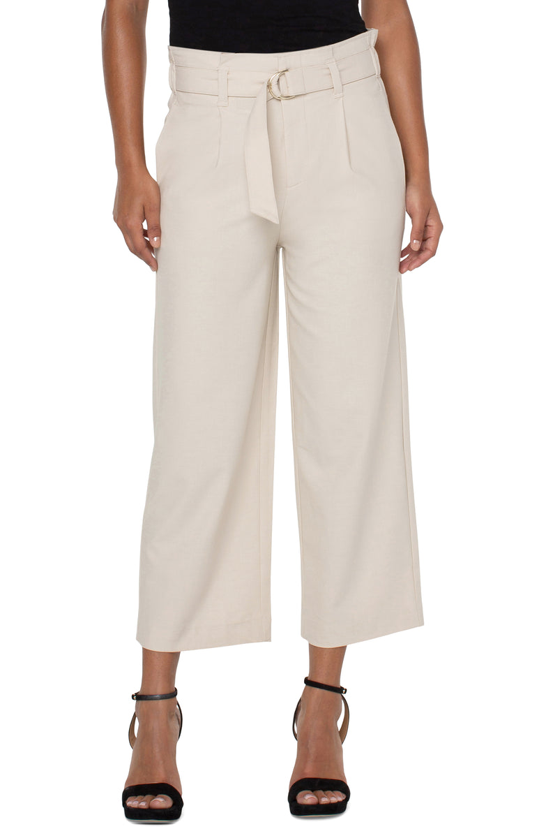 Tan wide sale leg crop pants