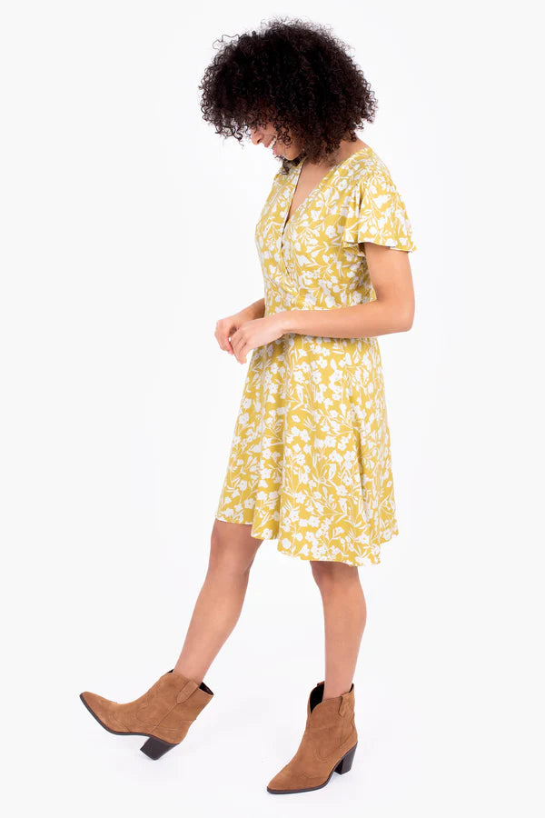 Mango yellow 2024 wrap dress