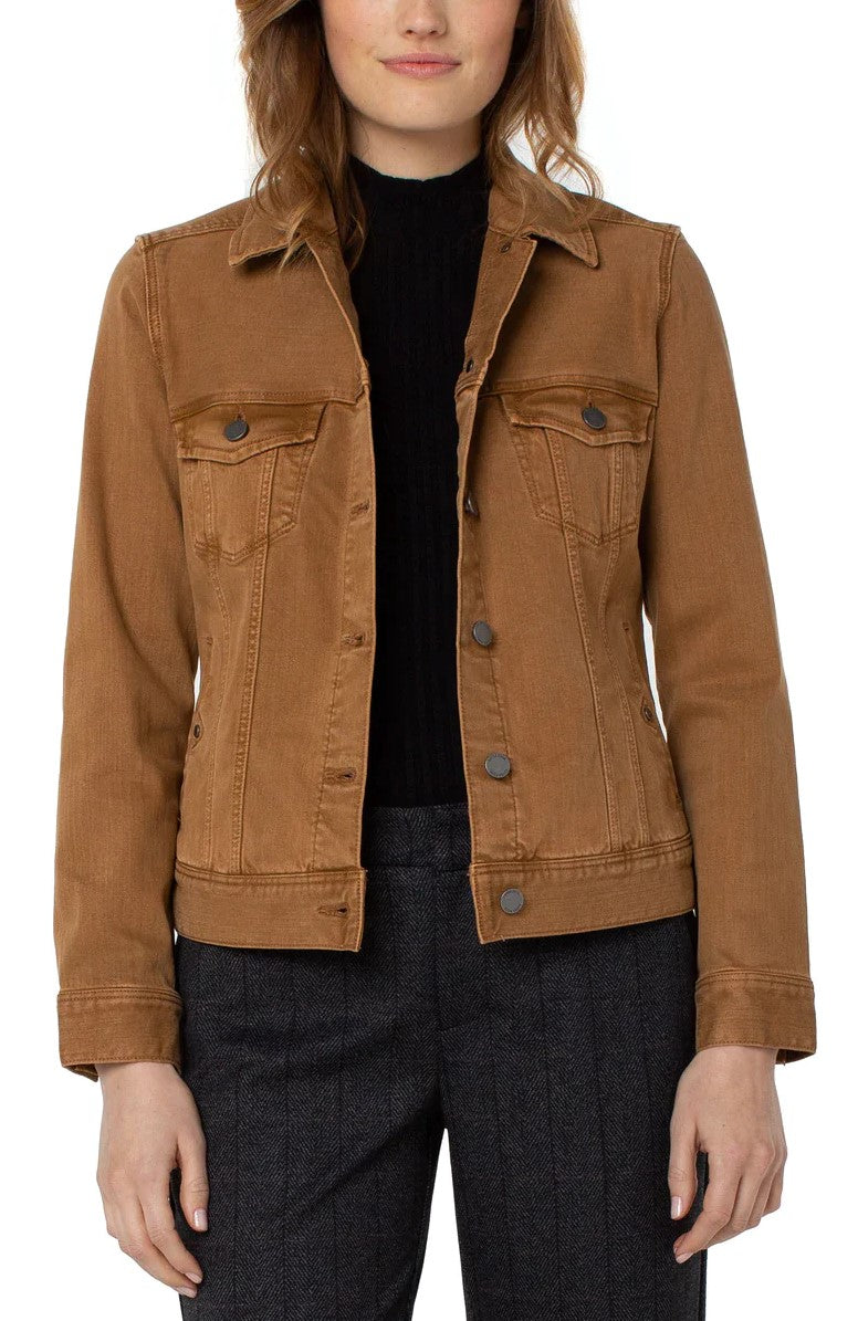 Tan jean best sale jacket womens