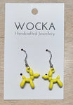 Yellow Balloon Dog Earrings