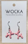 Pale Pink Balloon Dog Earrings