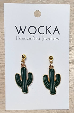 Cactus Studs - Dark Green