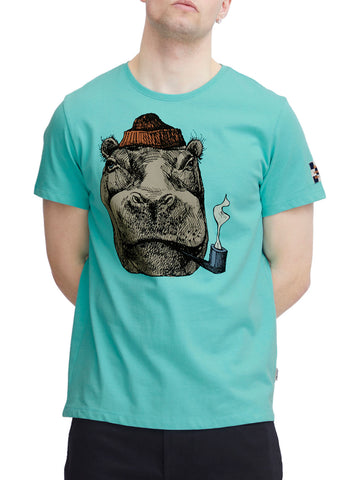 Blend Smoking Hippo Tee - Aqua