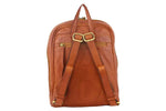 PIERRE CARDIN LADIES WOVEN LEATHER BACKPACK - COGNAC