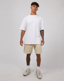 Linen Blend 17" Jogger Shorts - Oat