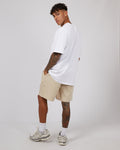 Linen Blend 17" Jogger Shorts - Oat