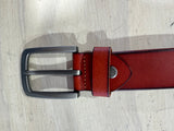 LEATHER BELT - ORANGE 3.5