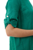 Givoni Button Back Linen Top - Emerald