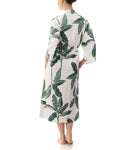 Romy Mid Length Wrap - Green Tropical Leaf