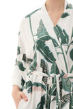 Romy Mid Length Wrap - Green Tropical Leaf