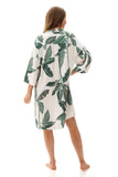 Romy Short Sleepshirt - Green Tropical Leaf