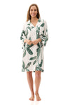 Romy Short Sleepshirt - Green Tropical Leaf