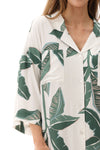 Romy Short Sleepshirt - Green Tropical Leaf