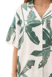 Romy Short Pyjamas - Green Tropical Leaf