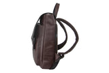 Pierre Cardin Leather Backpack Travel Bag Satchel - Brown