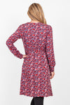 BRAKEBURN MIXED BERRY FLORAL WRAP DRESS