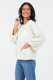 Suzy D Bea Sweatshirt with Balloon Sleeve - Cream