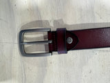 LEATHER BELT - 3.5CM WIDTH - CHOCOLATE