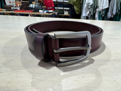 LEATHER BELT - 3.5CM WIDTH - CHOCOLATE