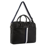 Leather Business/Computer Bag - Black