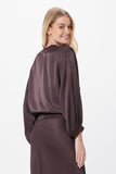 Suzy D Haze Satin Bomber - Chocolate