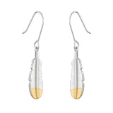 Huia Feather Pendant Earrings - Silver