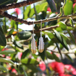 Huia Feather Pendant Earrings - Silver