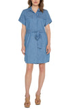 Liverpool Belted Shirt Dress - Chambray