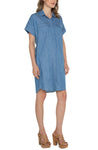 Liverpool Belted Shirt Dress - Chambray