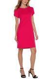 Liverpool Tulip Sleeve Sheath Dress - Pink Punch