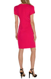 Liverpool Tulip Sleeve Sheath Dress - Pink Punch