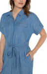 Liverpool Belted Shirt Dress - Chambray