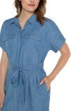 Liverpool Belted Shirt Dress - Chambray