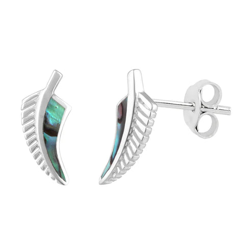 Sterling Silver and Paua Fern Stud