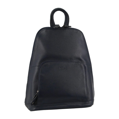 Milleni Leather Backpack - Navy