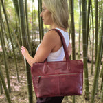 Milleni Nappa Leather Shoulder Bag - Cherry