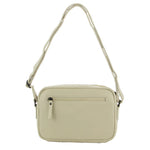 Milleni Leather Ladies Multi-Zip Cross-Body Bag - Cement