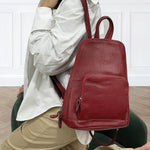 MILLENI RED LEATHER BACKPACK