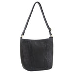 Pierre Cardin Herringbone Embossed Leather Cross Body Bag - Black