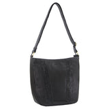 Pierre Cardin Herringbone Embossed Leather Cross Body Bag - Black