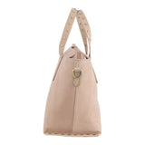 PIERRE CARDIN STUD DETAILED LEATHER TOTE BAG - DUSTY PINK