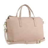 PIERRE CARDIN STUD DETAILED LEATHER TOTE BAG - DUSTY PINK