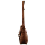 Pierre Cardin Rustic Leather Computer Bag - Cognac