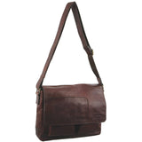 Pierre Cardin Rustic Leather Satchel - Chestnut