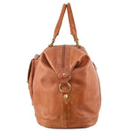 Pierre Cardin Rustic Leather Overnight Bag in Cognac