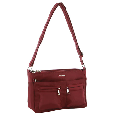 Pierre Cardin Anti-Theft Cross Body Bag - Wine