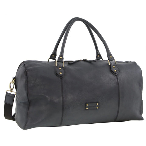 Pierre Cardin Smooth Leather Overnight Bag - Black