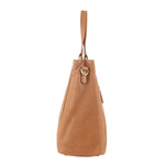 Pierre Cardin Herringbone Embossed Leather Tote - Tan