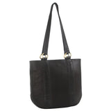 Pierre Cardin Herringbone Embossed Leather Shoulder Bag - Black