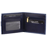 PIERRE CARDIN MEN'S LEATHER TAB WALLET - NAVY